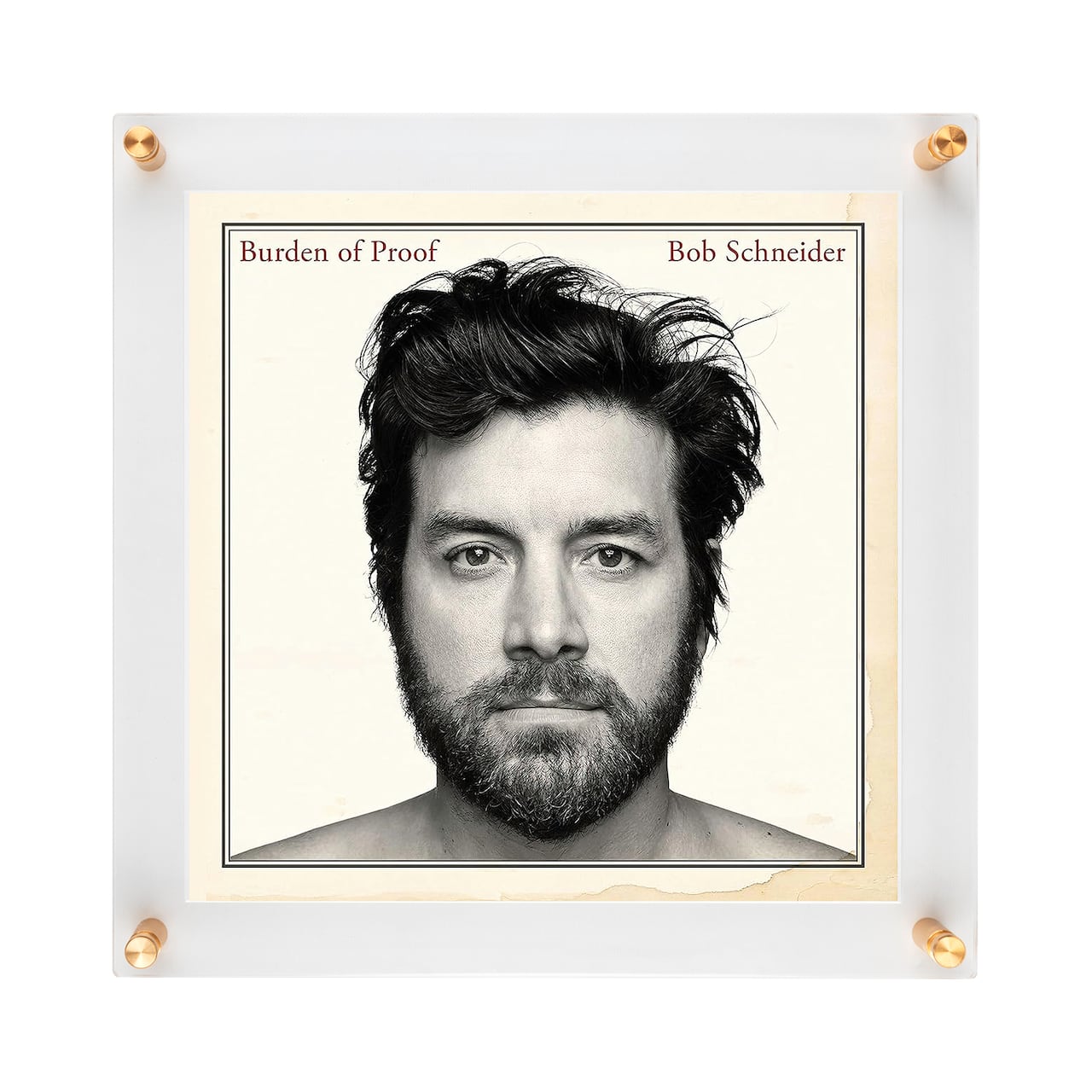 Wexel Art 12'' x 12'' Acrylic Floating Frame for Album Covers with Gold Hardware